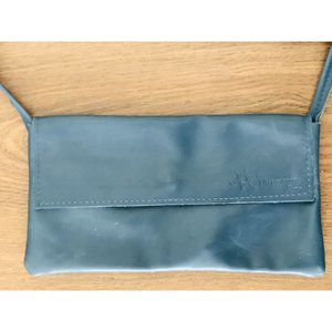L’artigianino Roma Simple Handbag Adjustable Strap Blue Purse Italy Leather